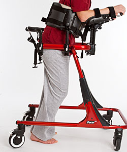 The wrong body positioning and frame height of the Rifton Gait Trainer
