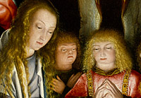 A detail of the painting "The Adoration of the Christ Child."