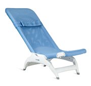 Rifton light blue Wave bath chair on white background