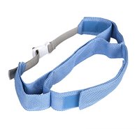 light blue Rifton Wave chest strap with lateral postioning for bathing