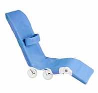 blue Rifton Wave Bath Chair conversion kit with a calf rest