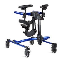 blue standard Rifton Pacer gait trainer with accessories